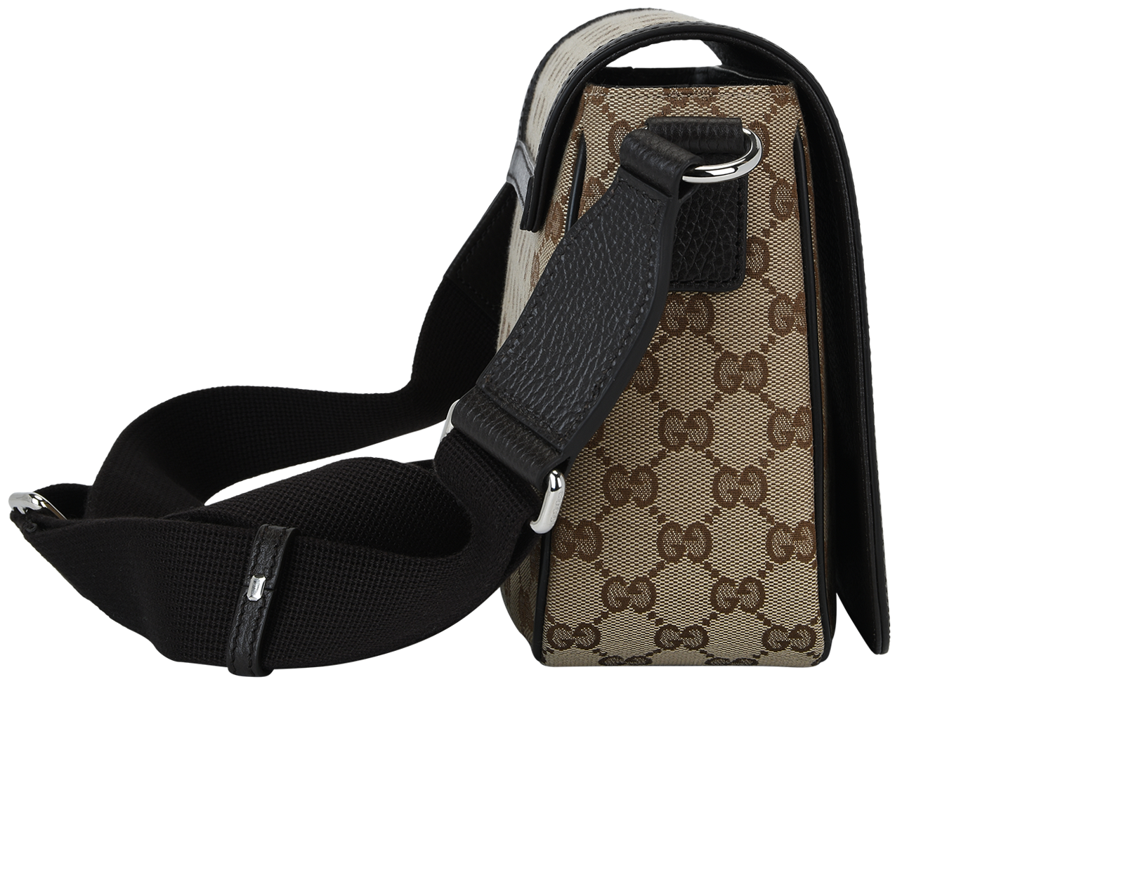 GG Messenger Flap Bag, &pound;710, Handbags, Brown, Canvas, Side view